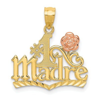 14k Two Tone Gold #1 Madre Pendant