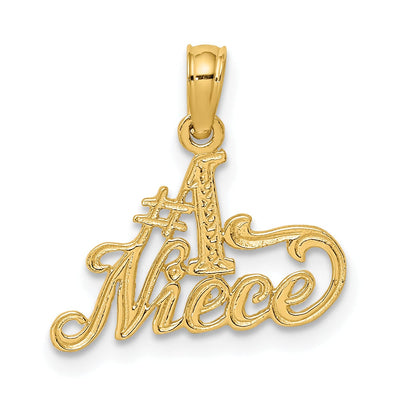 14k Yellow Gold Flat Back Polished Finish #1 NIECE Charm Pendant at $ 50.52 only from Jewelryshopping.com