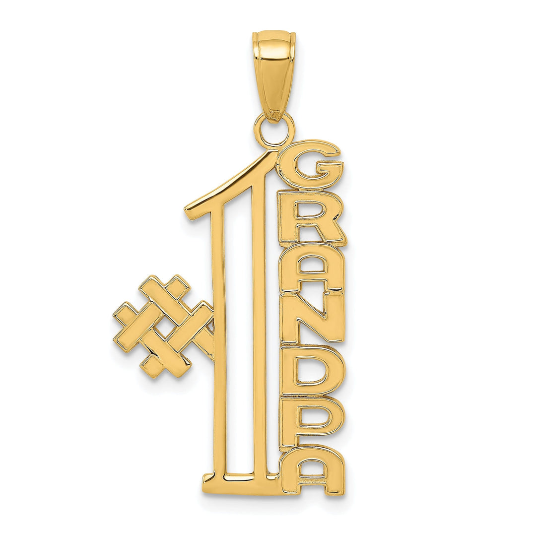 14k Yellow Gold #1 Grandpa Charm Pendant