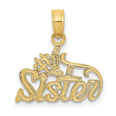 14k Yellow Gold #1 Sister Charm Pendant at $ 55.65 only from Jewelryshopping.com