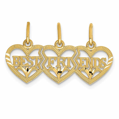 14 Yellow Gold Triple Heart Best Friend Pendant at $ 102.14 only from Jewelryshopping.com