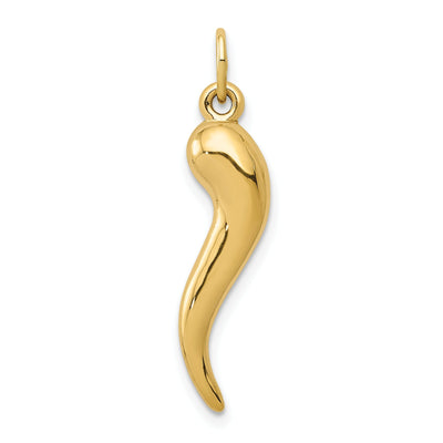 14k Yellow Gold Polished Finish 3-Dimensional Italian Horn Charm Pendant at $ 40.51 only from Jewelryshopping.com