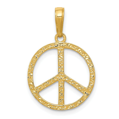 14k Yellow Gold Peace Sign Charm Pendant at $ 79.37 only from Jewelryshopping.com