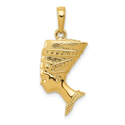 14k Yellow Gold Polished Finish Solid 3-Dimensional Queen Nefertiti Charm Pendant at $ 372.22 only from Jewelryshopping.com