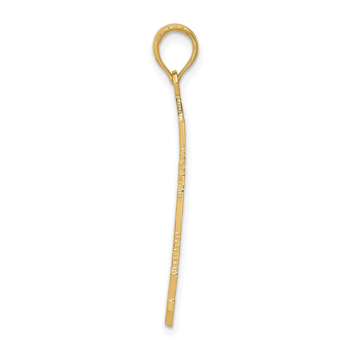 14k Yellow Gold Solid Textured Polished Finish New York City EMPIRE STATE Building Charm Pendant