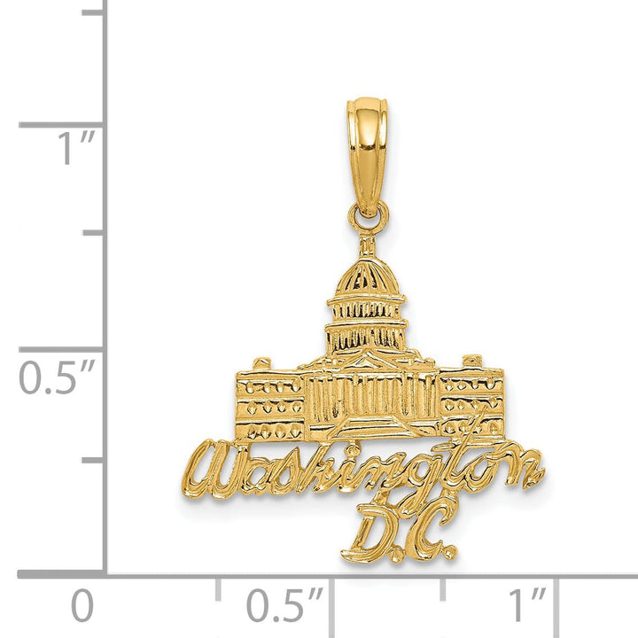 14k Yellow Gold Washington Capitol Pendant
