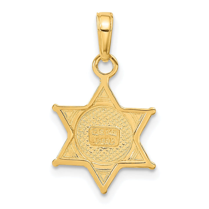 14k Yellow Gold Deputy Sheriff Badge Pendant