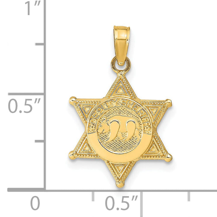 14k Yellow Gold Deputy Sheriff Badge Pendant