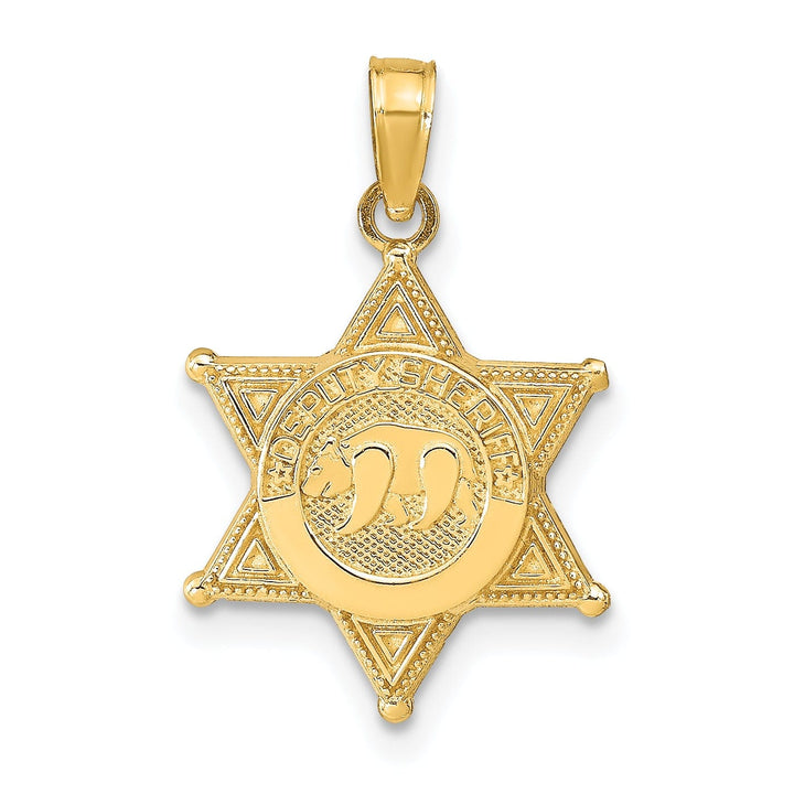 14k Yellow Gold Deputy Sheriff Badge Pendant