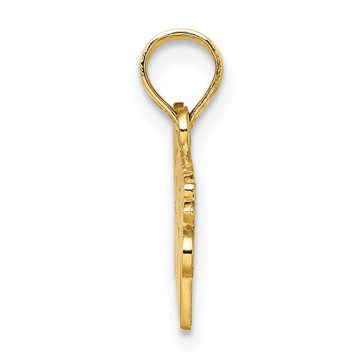 14k Yellow Gold Open Back Polished Finish POLICE OFFICER'S MOM Charm Pendant