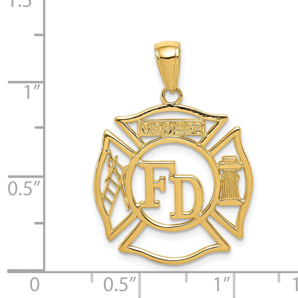 14k Yellow Gold F.D Member in Shield Pendant