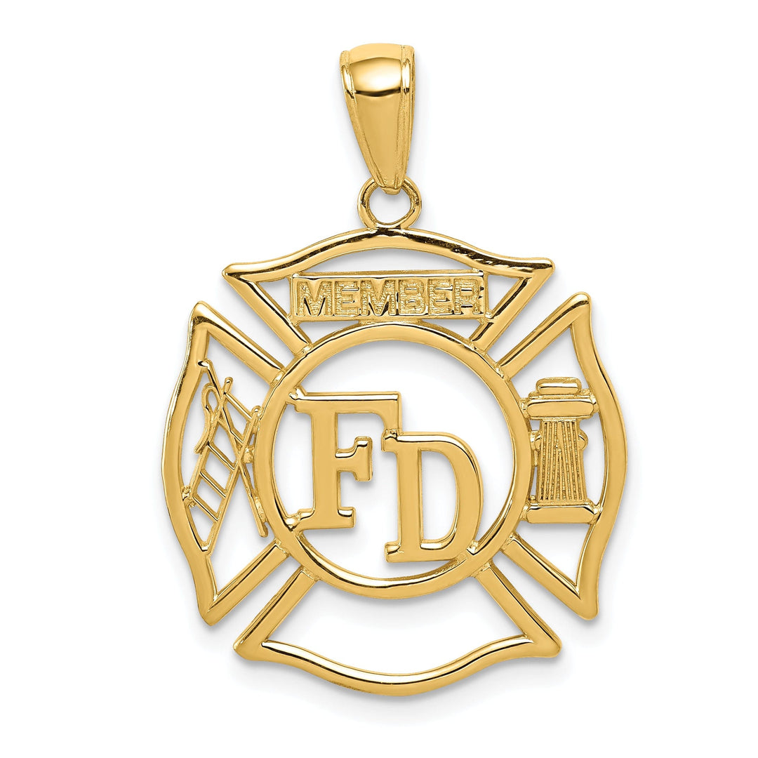 14k Yellow Gold F.D Member in Shield Pendant