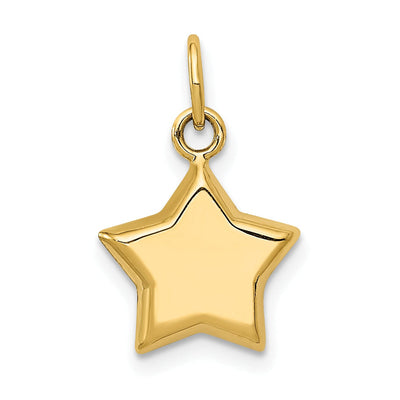 14k Yellow Gold Polished Finish 3-Dimensional Puffed Star Design Charm Pendant at $ 43.47 only from Jewelryshopping.com