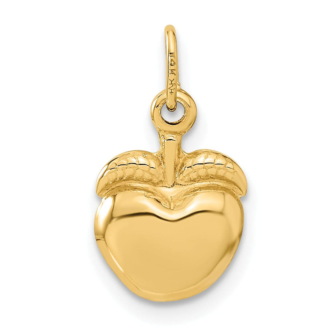 14k Yellow Gold Finish Apple Charm Pendant