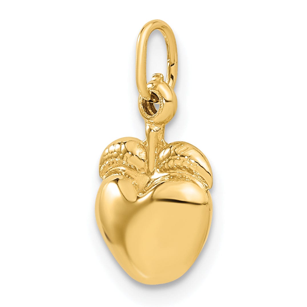 14k Yellow Gold Finish Apple Charm Pendant