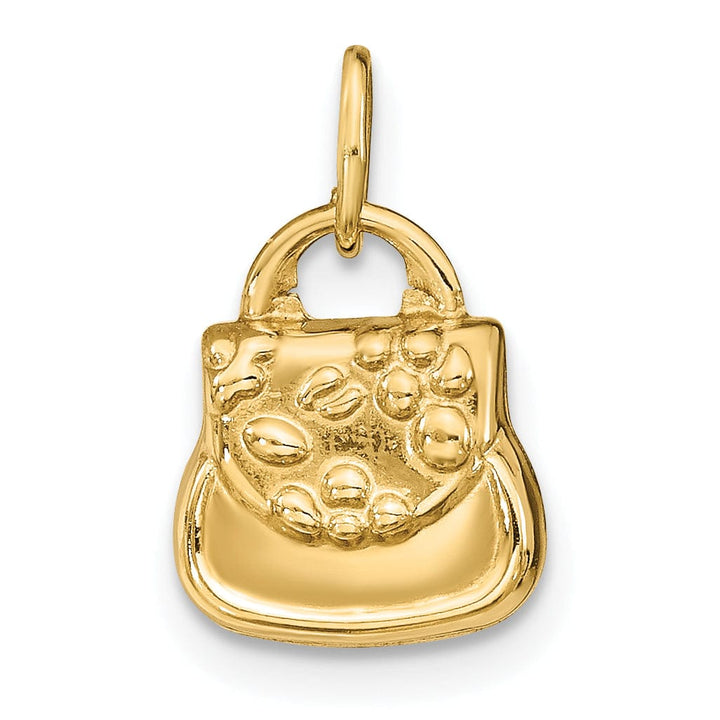 14k Yellow Gold 3-D Purse Charm Pendant