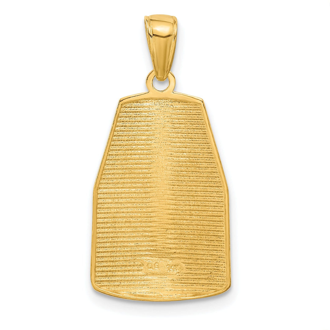 14k Yellow Gold Solid Polished Textured Finish The Most Southern Point of the U.S.A KEY WEST Charm Pendant