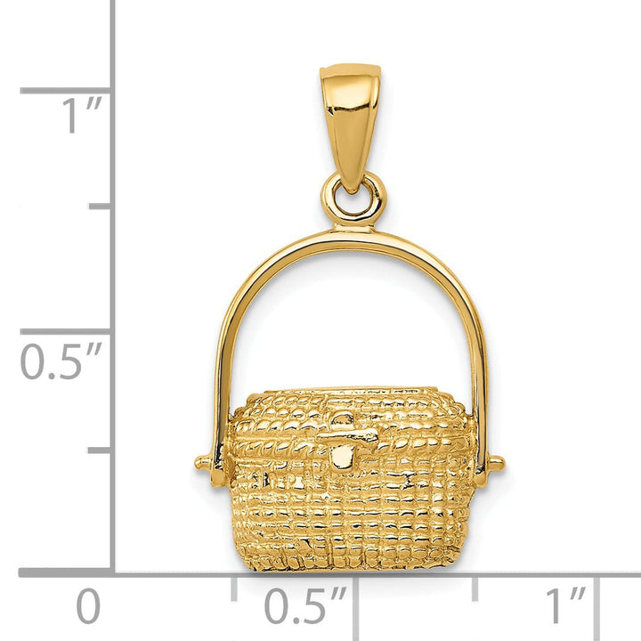 14k Yellow Gold Large Nantucket Basket Pendant