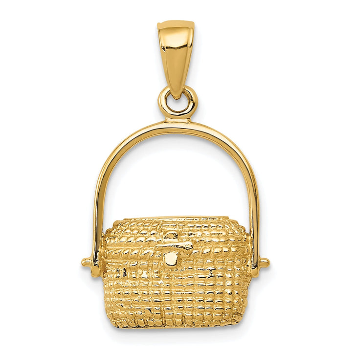 14k Yellow Gold Large Nantucket Basket Pendant