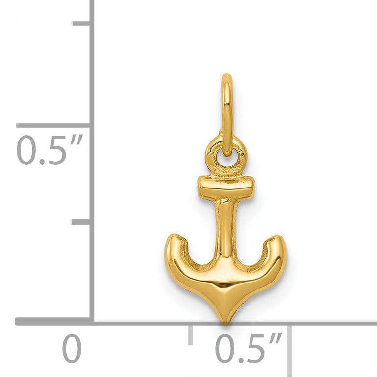 14k Yellow Gold Anchor Charm PendantI