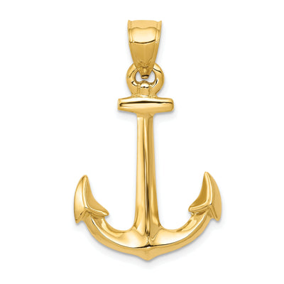 14k Yellow Gold 3-Dimensional Anchor Pendant at $ 408.53 only from Jewelryshopping.com