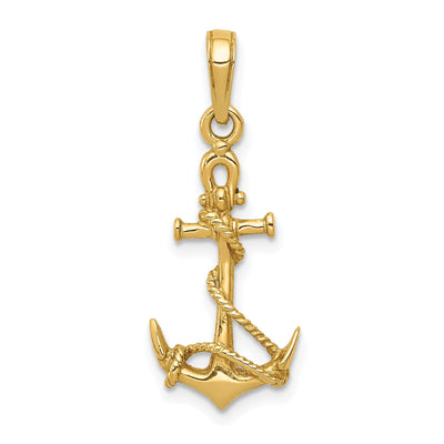 14k Yellow Gold 3-D Anchor Shackle Rope Pendant at $ 103.19 only from Jewelryshopping.com