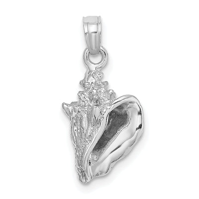 14k White Gold Polished Finish 3-Dimensional Soild Men's Conch Shell Charm Pendant at $ 196.76 only from Jewelryshopping.com