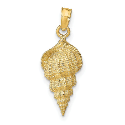 14k Yellow Gold Solid Texture Polished Finish Open Back Men's Conch Shell Charm Pendant at $ 137.48 only from Jewelryshopping.com