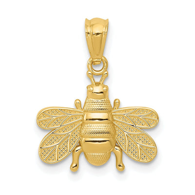 14k Yellow Gold Solid Open-Backed Textured Polished Finish Bumble Bee Charm Pendant at $ 81.52 only from Jewelryshopping.com