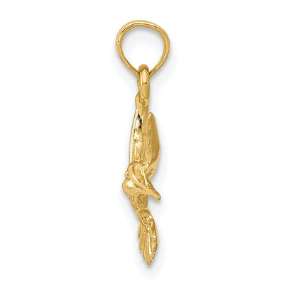 14k Yellow Gold Open Back Solid Polished Finish Flying Hummingbird Charm Pendant at $ 83.35 only from Jewelryshopping.com