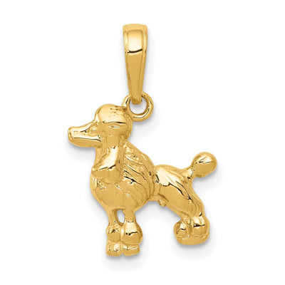 14k Yellow Gold Open Back Solid Textured Polished Finish Poodle Dog Charm Pendant at $ 120.79 only from Jewelryshopping.com