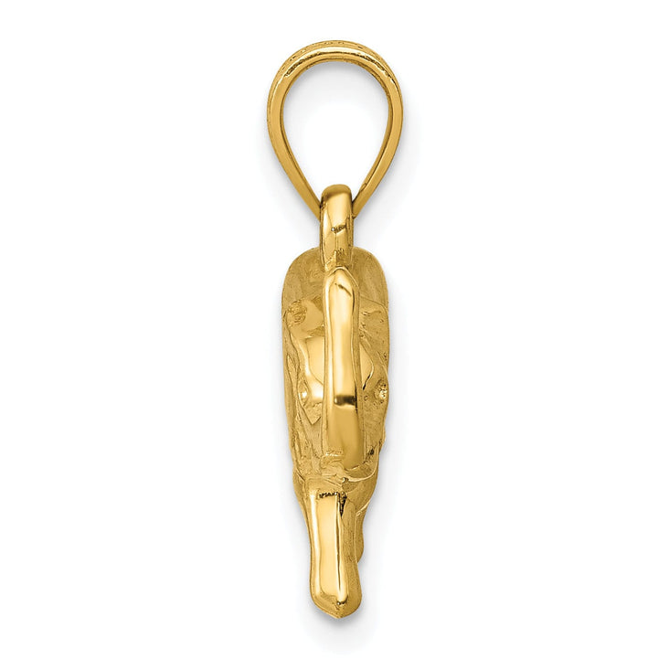 14k Yellow Gold Polished Finish 3-Dimensional Elephant Charm Pendant