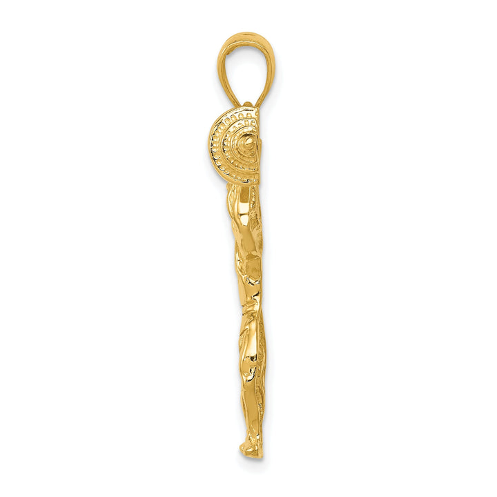 14k Yellow Gold Bodybuilder Weights Pendant