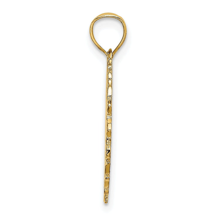 14K Yellow Gold Polished Dart Board and Darts Charm Pendant