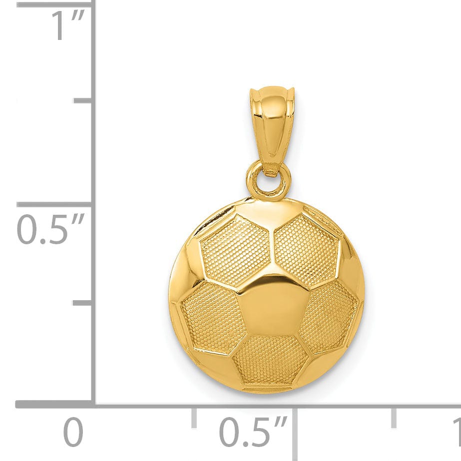 14k Yellow Gold Soccer Ball Charm Pendant