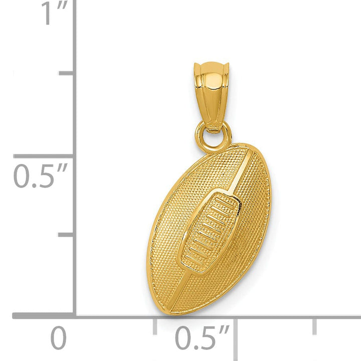 14k Yellow Gold Football Charm Pendant