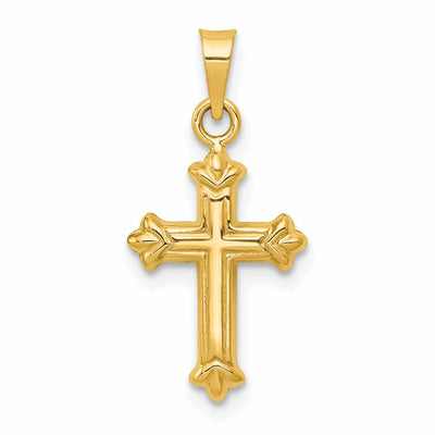 14k Fleur de Lis Hollow Cross Charm at $ 42.48 only from Jewelryshopping.com