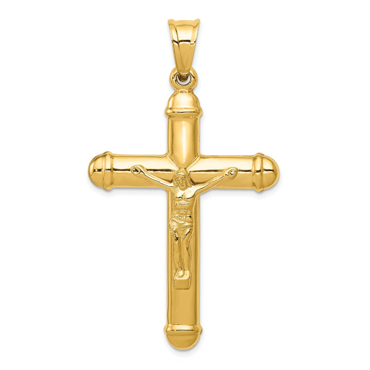14k Yellow Gold Reversible Crucifix Cross Pendant