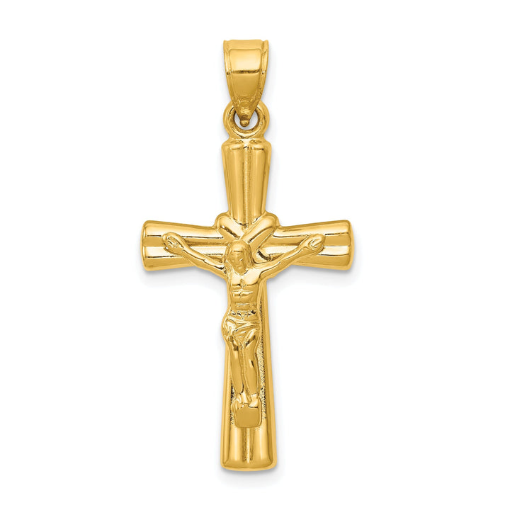 14k Yellow Gold Reversible Crucifix Cross Pendant