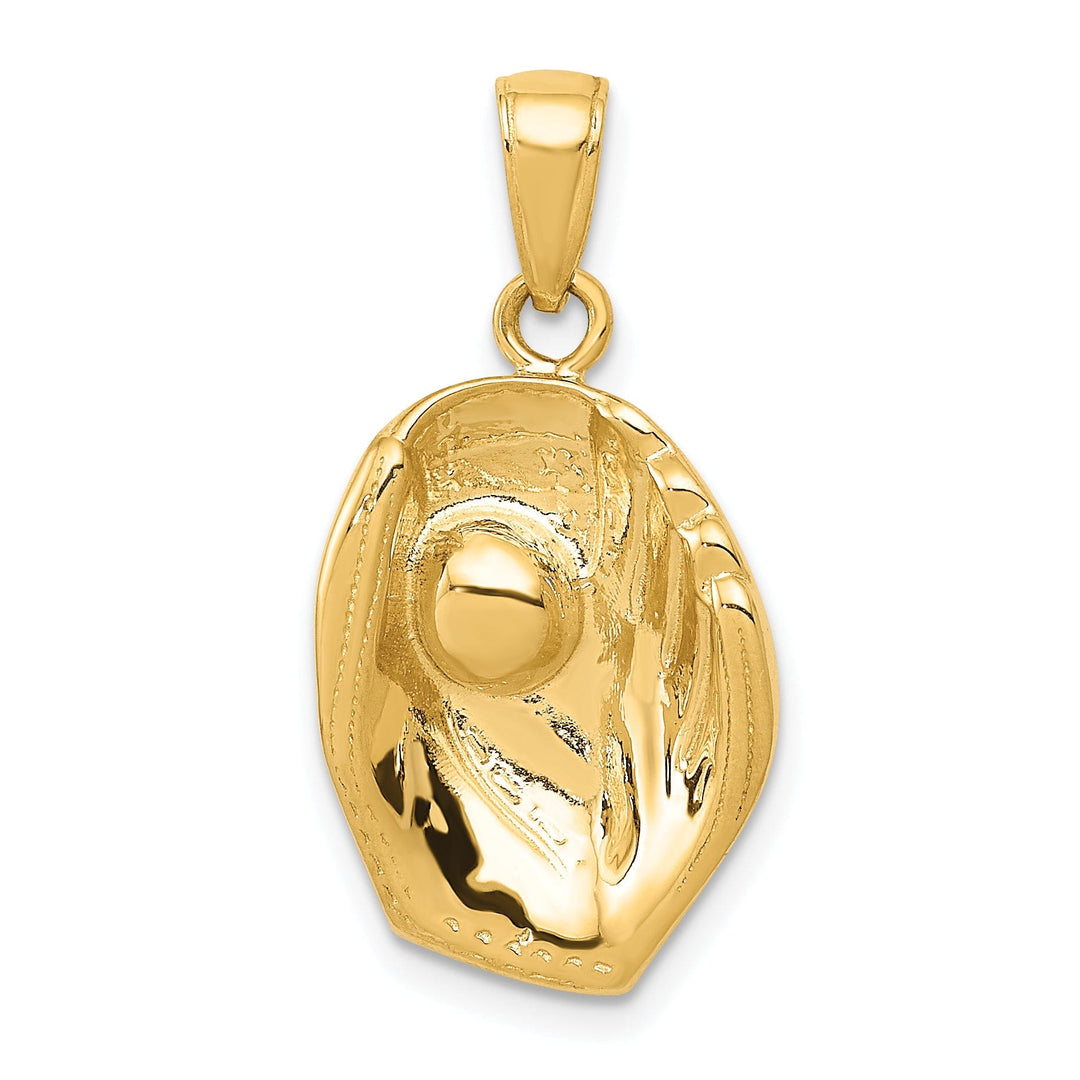 14k Yellow Gold Baseball Glove and Ball Pendant