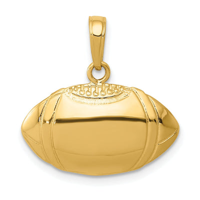 14k Yellow Gold Football Profile Pendant at $ 128.64 only from Jewelryshopping.com