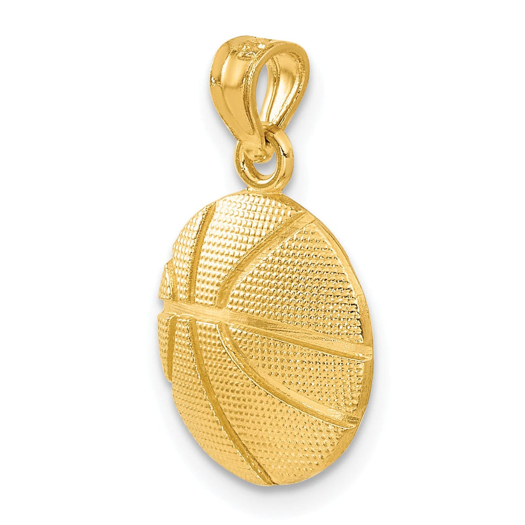 14k Yellow Gold Basketball Charm Pendant