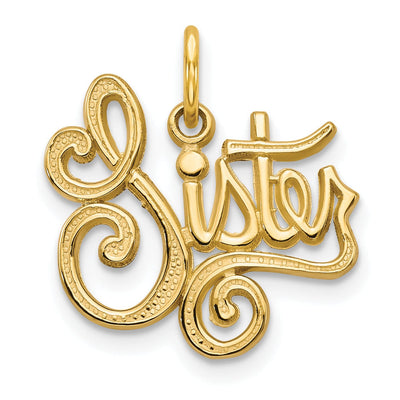 14k Yellow Gold Sister Charm Pendant at $ 93.39 only from Jewelryshopping.com