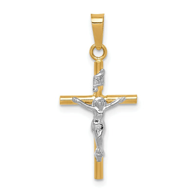 14k Two-tone INRI Crucifix Pendant at $ 159.26 only from Jewelryshopping.com