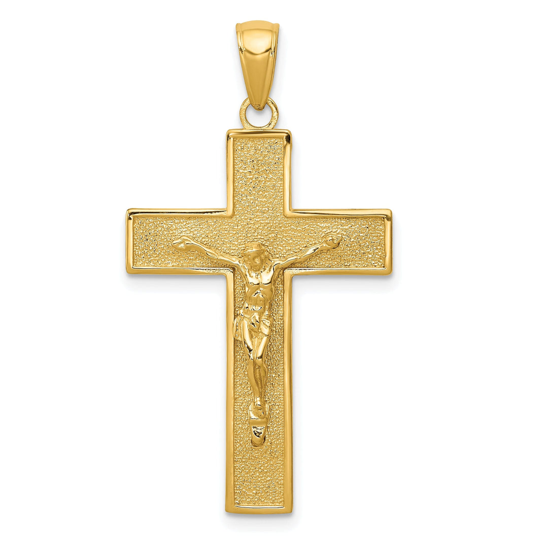 14k Yellow Gold Polished Crucifix Pendant