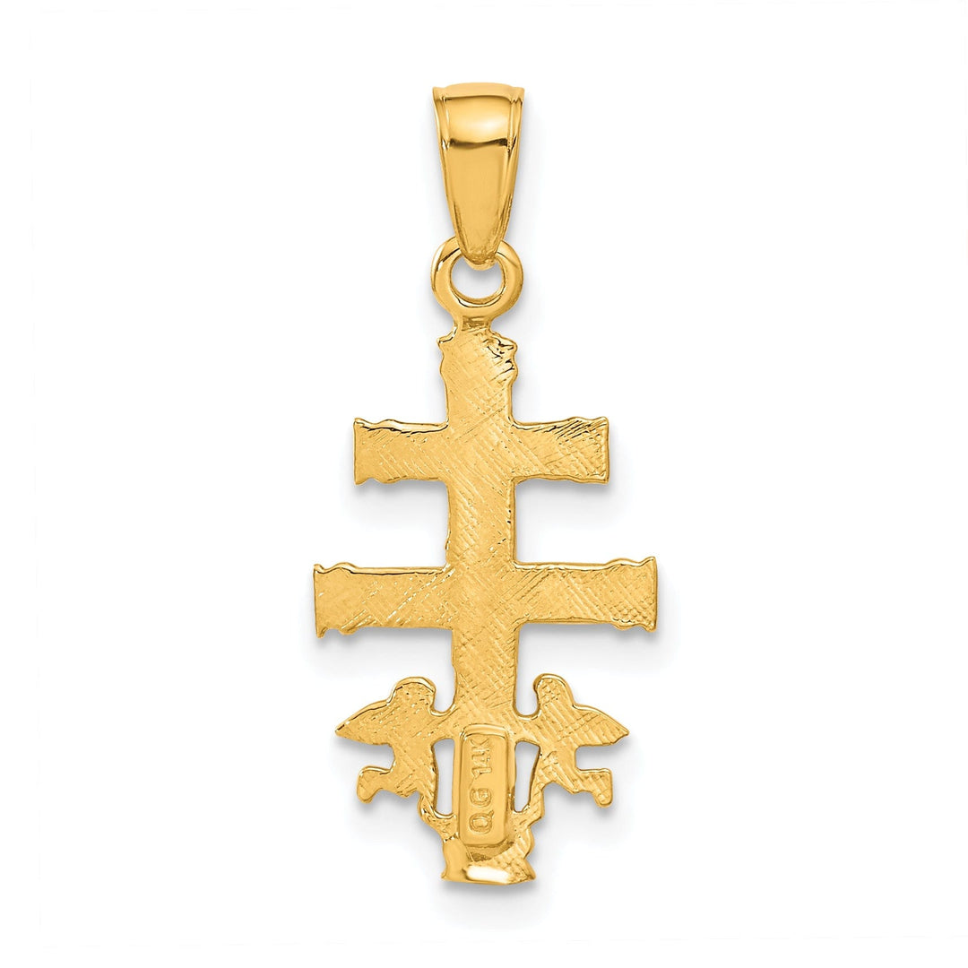 14k Yellow Gold Cara Vaca Crucifix Pendant