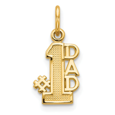 14k Yellow Gold #1 Dad Charm Pendant at $ 60.25 only from Jewelryshopping.com