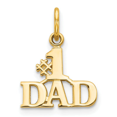 14k Yellow Gold #1 Dad Charm Pendant at $ 52.07 only from Jewelryshopping.com