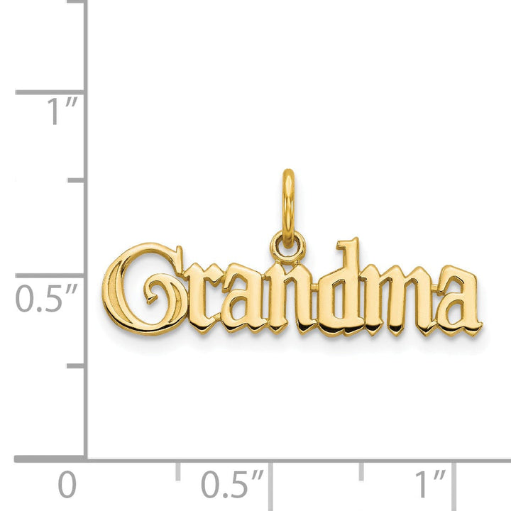 14k Yellow Gold Grandma Charm Pendant