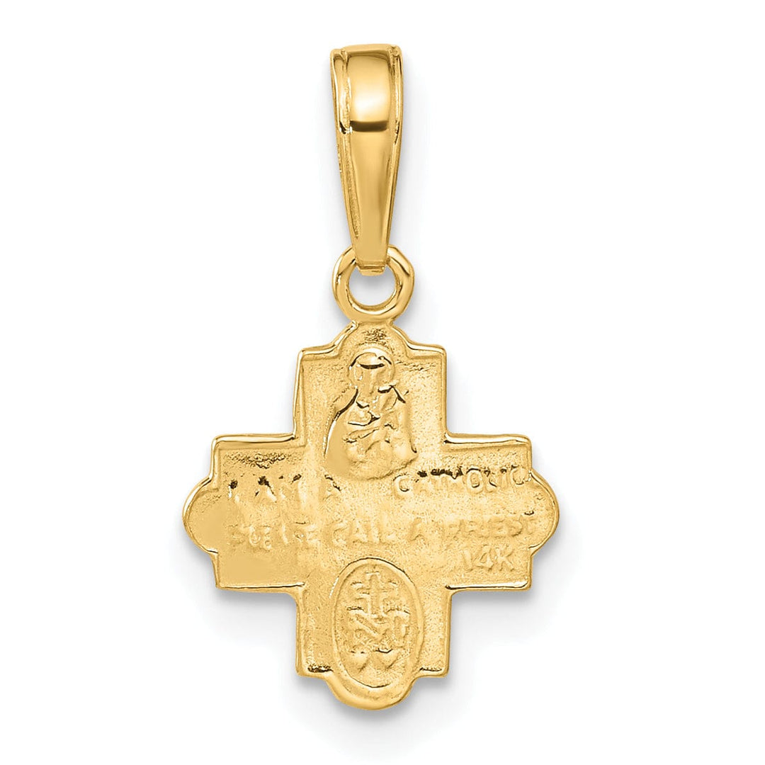 14k Yellow Gold Miniature 4 Way Medal Pendant